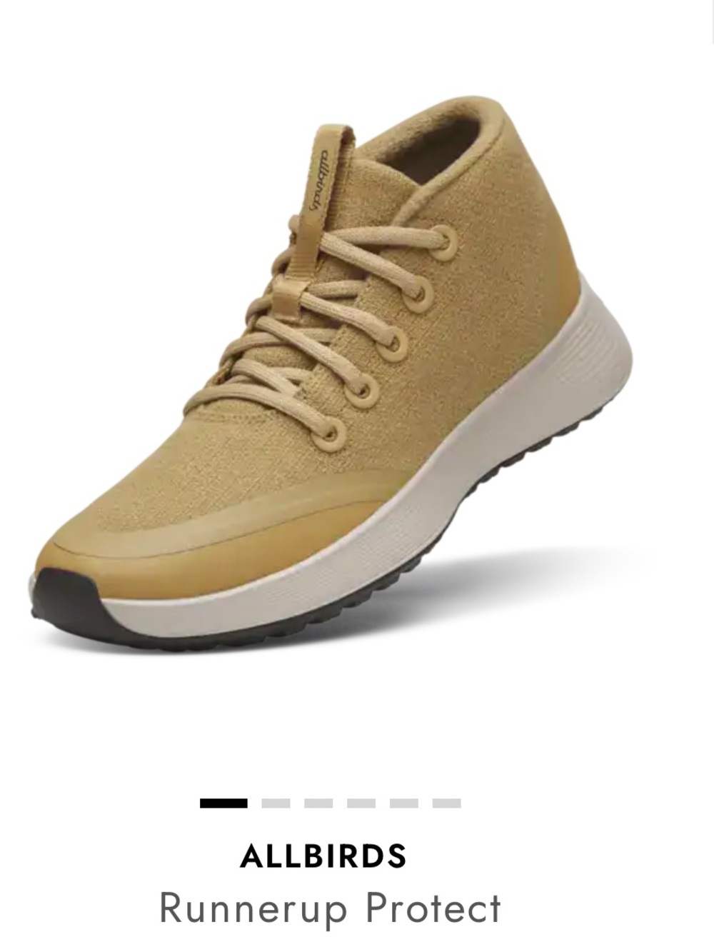 Allbirds Runner-up Protect high-top sneaker in a beige wool-blend upper